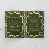 Invitation Gold Damask Hunter Green Islam Mariage musulman (Intérieur)