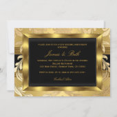 Invitation Gold Damask Photo 50th Mariage Anniversary (Dos)