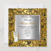 Invitation Gold Damask Silver High Heel Chaussures Champagne (Dos)