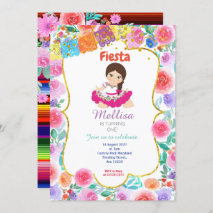 Invitation Gold de la Fille Mexicaine Pink