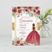 Invitation Gold de Quinceañera en Bourgogne  (Debout devant)