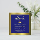 Invitation Gold Deepas à Om sur Blue (Debout devant)