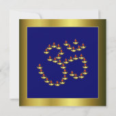 Invitation Gold Deepas à Om sur Blue (Dos)