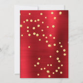 Invitation Gold Diamant Confetti Rouge Foil Satin Ombre (Dos)