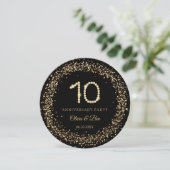 Invitation Gold Diamond 10th Anniversary charger plate insert (Debout devant)