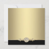 Invitation Gold Diamond Black and Gold Photo Graduation (Dos)