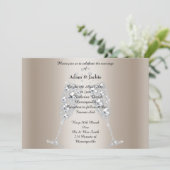 Invitation Gold Diamond Champagne Verre ÉLÉGANT MARIAGE (Debout devant)