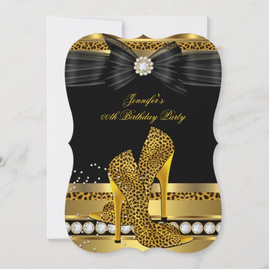 Invitation Gold Diamond Leopard High Heures Anniversaire (Devant)