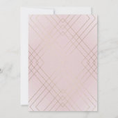 Invitation Gold Diamond rose Géométrique Mariage Gatsby (Dos)