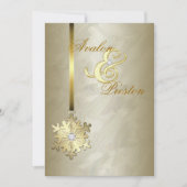 Invitation Gold Diamond Snowflake Gold Foil (Devant)
