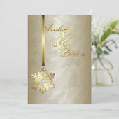 Invitation Gold Diamond Snowflake Gold Foil (Debout devant)