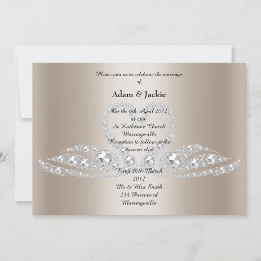 Invitation Gold Diamond SWAN ÉLÉGANT MARIAGE (Devant)