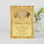 Invitation Gold Diamond Swirl fantaisie 50e anniversaire (Debout devant)