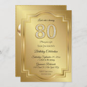 Invitation Gold & Diamonds 80e anniversaire (Devant / Derrière)
