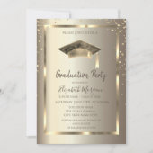 Invitation Gold Diamonds Frame, Aquarelle Casquette or (Devant)