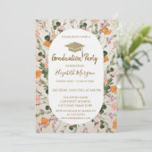 Invitation Gold Diamonds Meadow Fleurs sauvages Graduation (Debout devant)