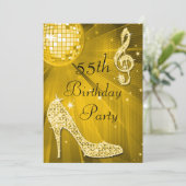 Invitation Gold Disco Ball and Heels 55e anniversaire (Debout devant)