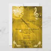 Invitation Gold Disco Ball and Heels 55e anniversaire (Dos)