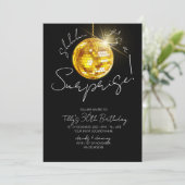 Invitation Gold disco ball anniversaire surprise moderne fête (Debout devant)