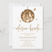 Invitation Gold Disco Ball Disco Bride Fête des mariées (Devant)