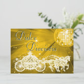 Invitation Gold Disco Ball, Princess Coach & Horses Sweet 16 (Debout devant)