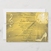 Invitation Gold Disco Ball, Princess Coach & Horses Sweet 16 (Dos)