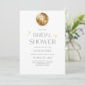 Invitation Gold Disco Ball Sparkle Fête des mariées (Debout devant)