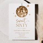 Invitation Gold Disco Ball Sweet Soixante 60e fête d'annivers<br><div class="desc">C'est une Gold Disco Ball Sweet Soixante 60e anniversaire de fête Invitation!</div>