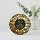 Invitation Gold Disco parties scintillant fête d'anniversaire (Debout devant)