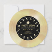 Invitation Gold Disk/Vinyl Record Graduation Party (Devant)