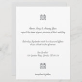 Invitation Gold Double Happiness Lanterns Chinese Invites (Devant / Derrière)