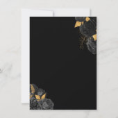Invitation Gold Dress,Butterfly Black Roses Quinceañera (Dos)