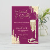 Invitation Gold Drivers Stylish Pearls Prosecco Fête des mari (Debout devant)