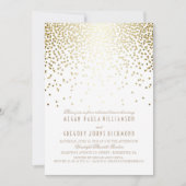 Invitation Gold Effet Confetti Dîner de répétition Art Déco (Devant)