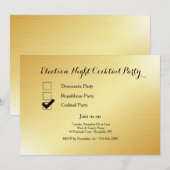 Invitation Gold Election Night Cocktail Party (Devant / Derrière)
