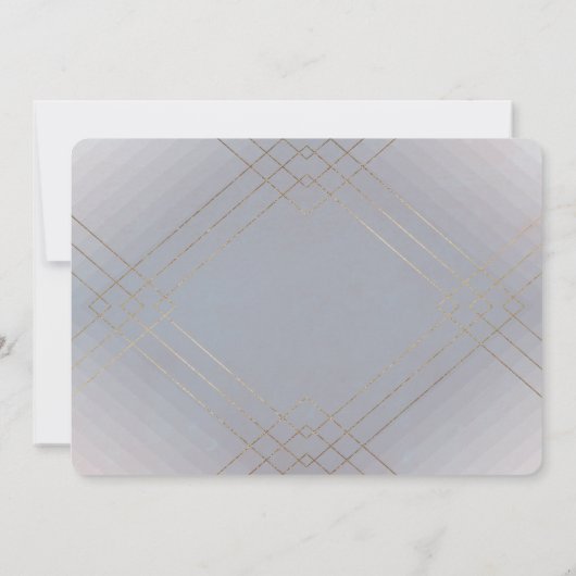 Invitation Gold Elegance Grey Diamond Gatsby Mariage (Dos)