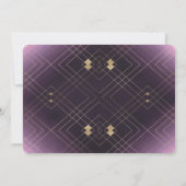 Invitation Gold Elegance Purple Diamond Gatsby Mariage (Dos)