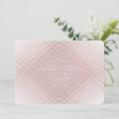 Invitation Gold Elegance rose Diamant Gatsby Mariage (Debout devant)