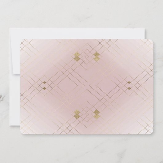 Invitation Gold Elegance rose Diamant Gatsby Mariage (Dos)