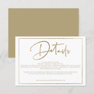 Invitation Gold élégant cadre script chic détails mariage