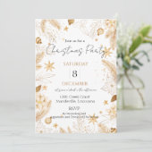 Invitation Gold Elegant Christmas Party (Debout devant)
