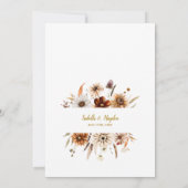 Invitation Gold Elegant Chute Boho Terracotta Mariage neutre (Dos)