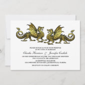 Invitation Gold Elegant Dragon Wedding (Devant)