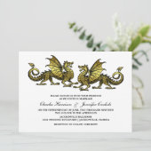 Invitation Gold Elegant Dragon Wedding (Debout devant)