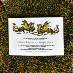 Invitation Gold Elegant Dragon Wedding