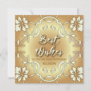 Invitation Gold Elegant Floral Meilleurs voeux Sur Votre Retr