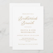 Invitation Gold Elegant Moderne Script Bridesmaitres Brunch (Devant / Derrière)