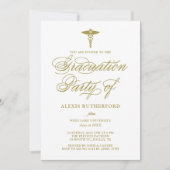 Invitation Gold Elegant Script Médicale School Graduation (Devant)