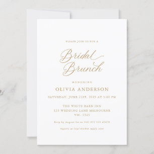 Invitation Gold Elegant Script moderne Brunch nuptial