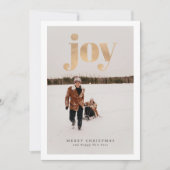 Invitation Gold Elegant Simple Family Christmas Card (Devant)